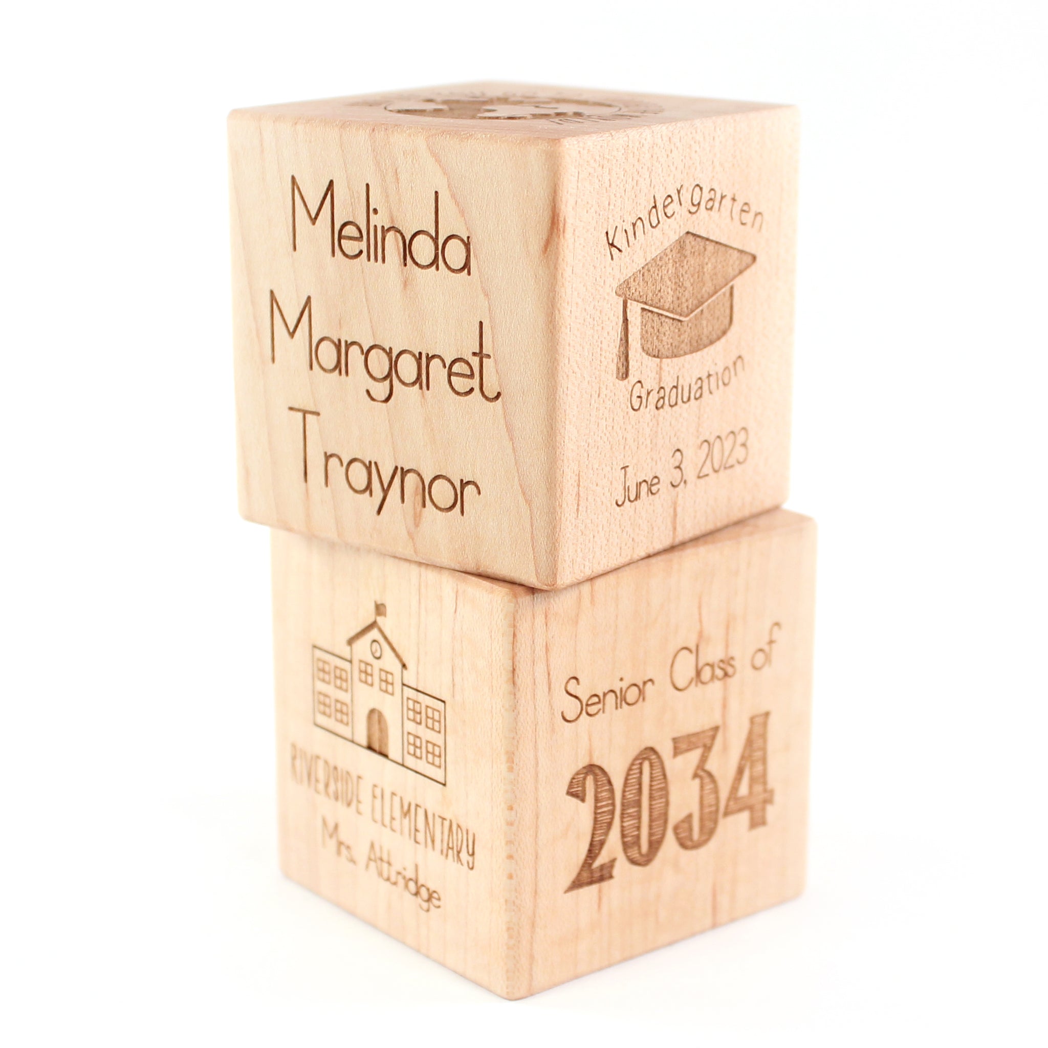 Kindergarten Graduation Gift Block - Smiling Tree