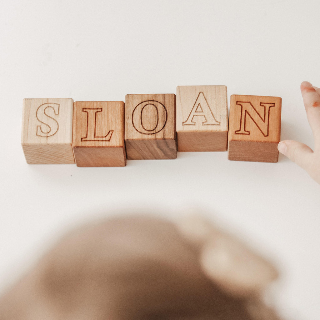 Name Block Letters Personalized Wooden Name Blocks - Smiling Tree