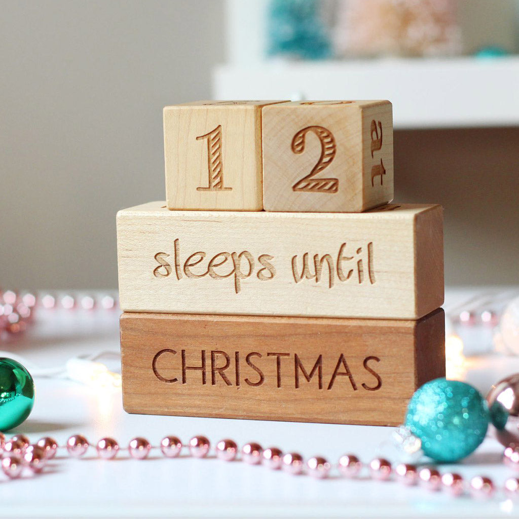 Countdown Ice Blocks Wooden Christmas Countdown Blocks - Smiling Tree