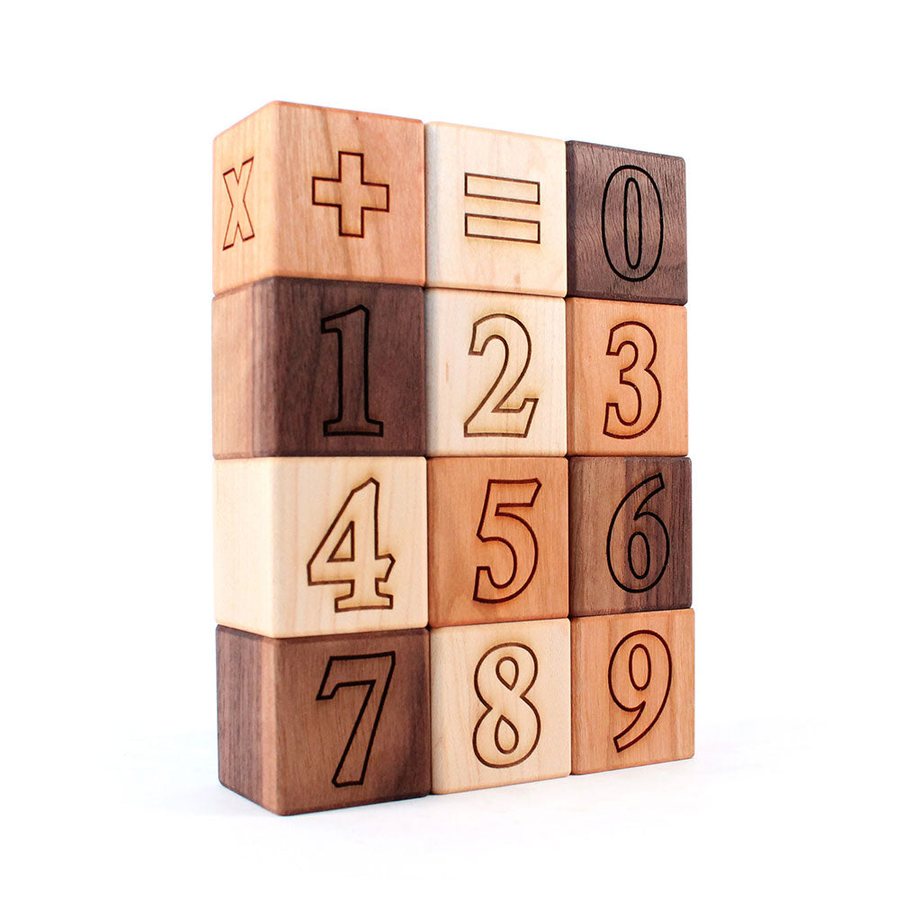 wooden math blocks educational counting set for kids