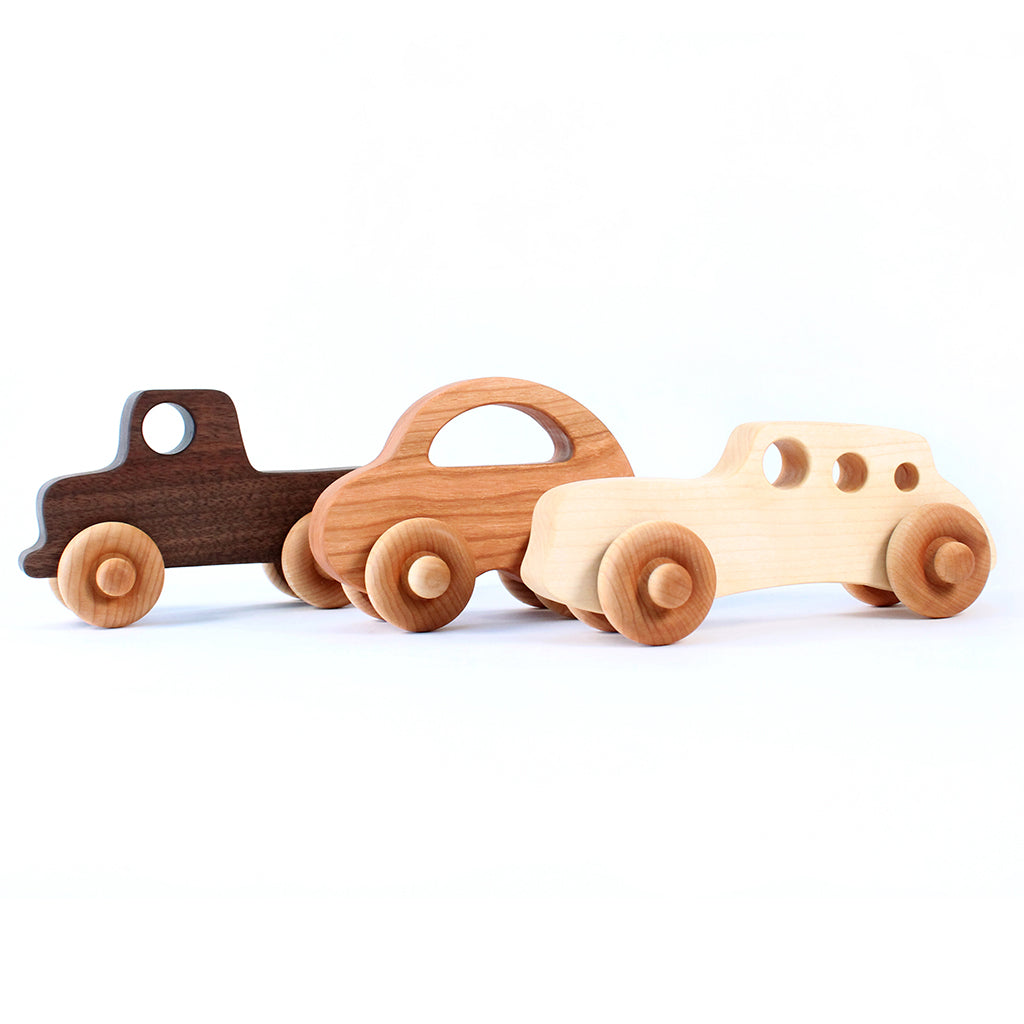 wooden toys cars for boys and girls - made in the USA